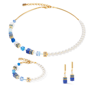 GeoCUBE® Precious Fusion Pearls Ohrringe blau von COEUR DE LION – im Set mit passenden Schmuckstücken