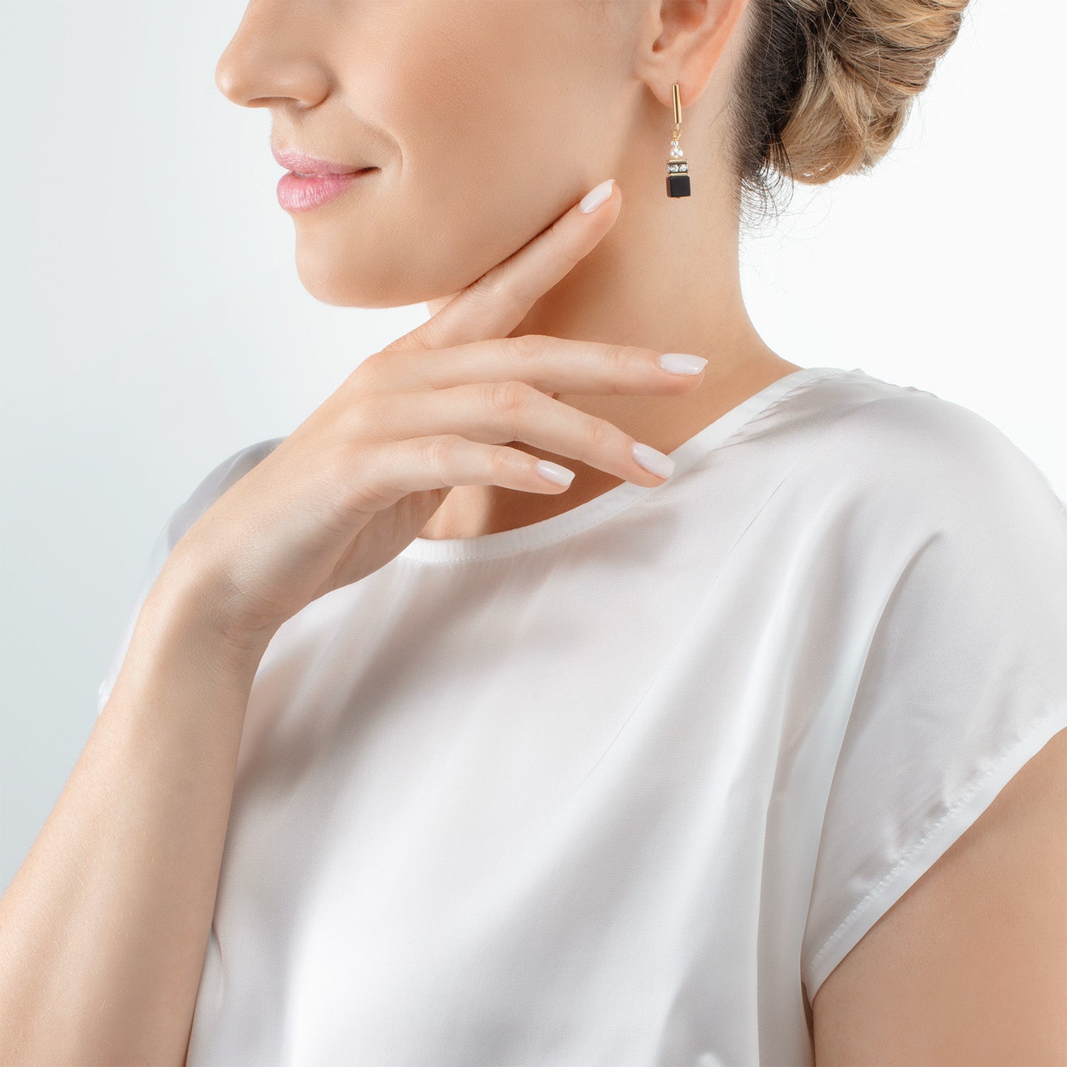 GeoCUBE® Precious Fusion Pearls Ohrringe schwarz-gold