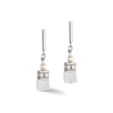 GeoCUBE® Precious Fusion Pearls Ohrringe weiß