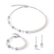 GeoCUBE® Precious Fusion Pearls Ohrringe weiß von COEUR DE LION – im Set mit passenden Schmuckstücken