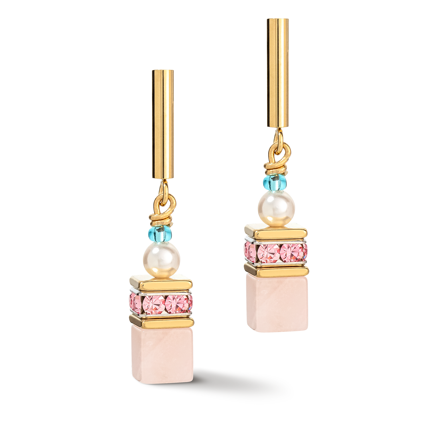 GeoCUBE® Precious Fusion Pearls Ohrringe multicolor pastell