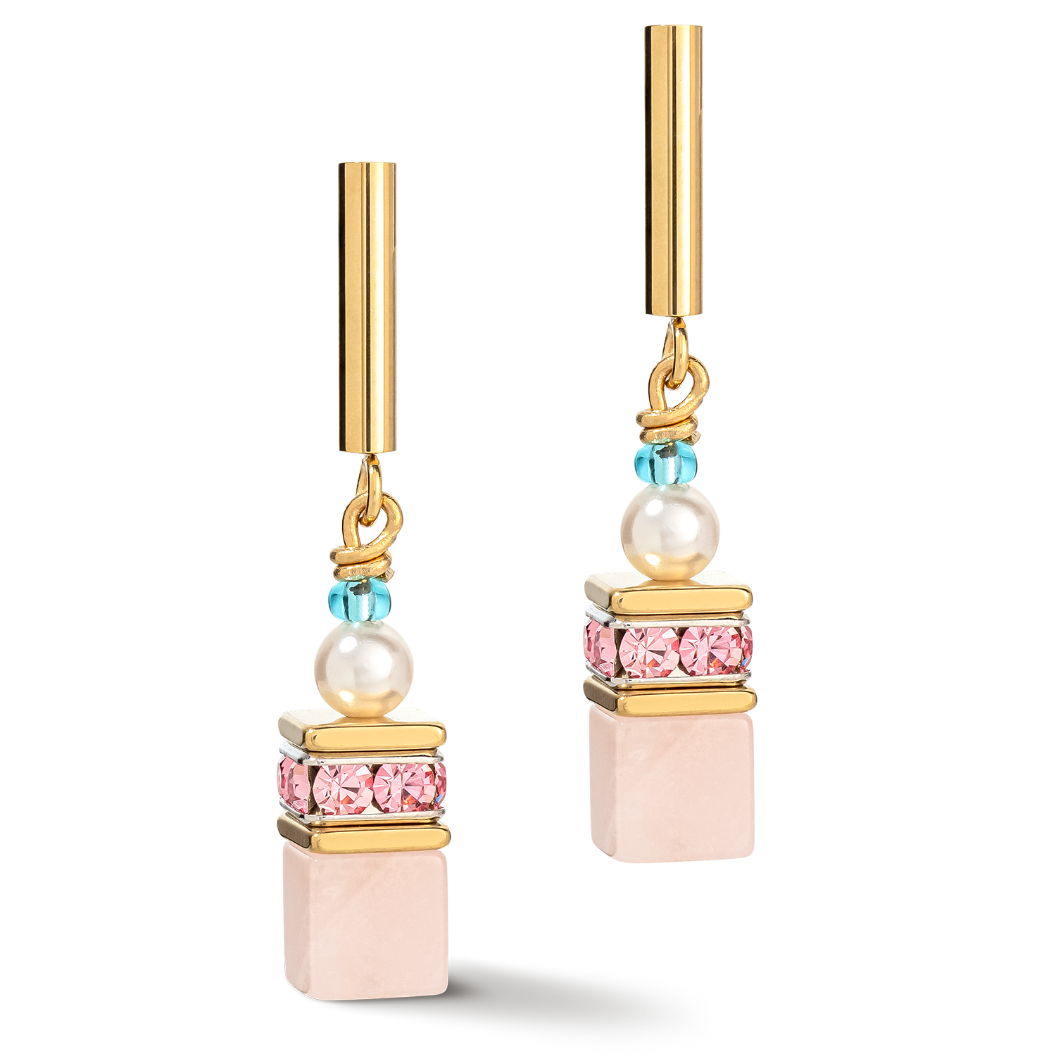 GeoCUBE® Precious Fusion Pearls Ohrringe multicolor pastell