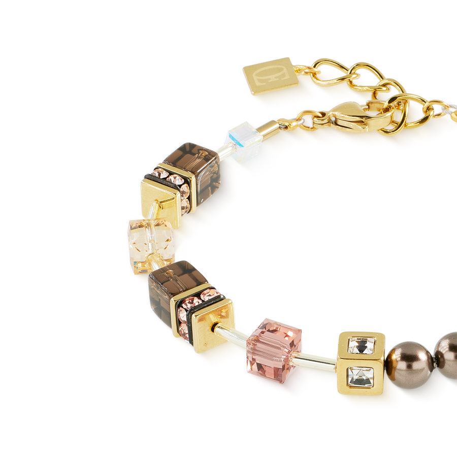 GeoCUBE® Precious Fusion Pearls Armband Mocha Mousse