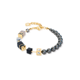 GeoCUBE® Precious Fusion Pearls Armband Anthracite Glow