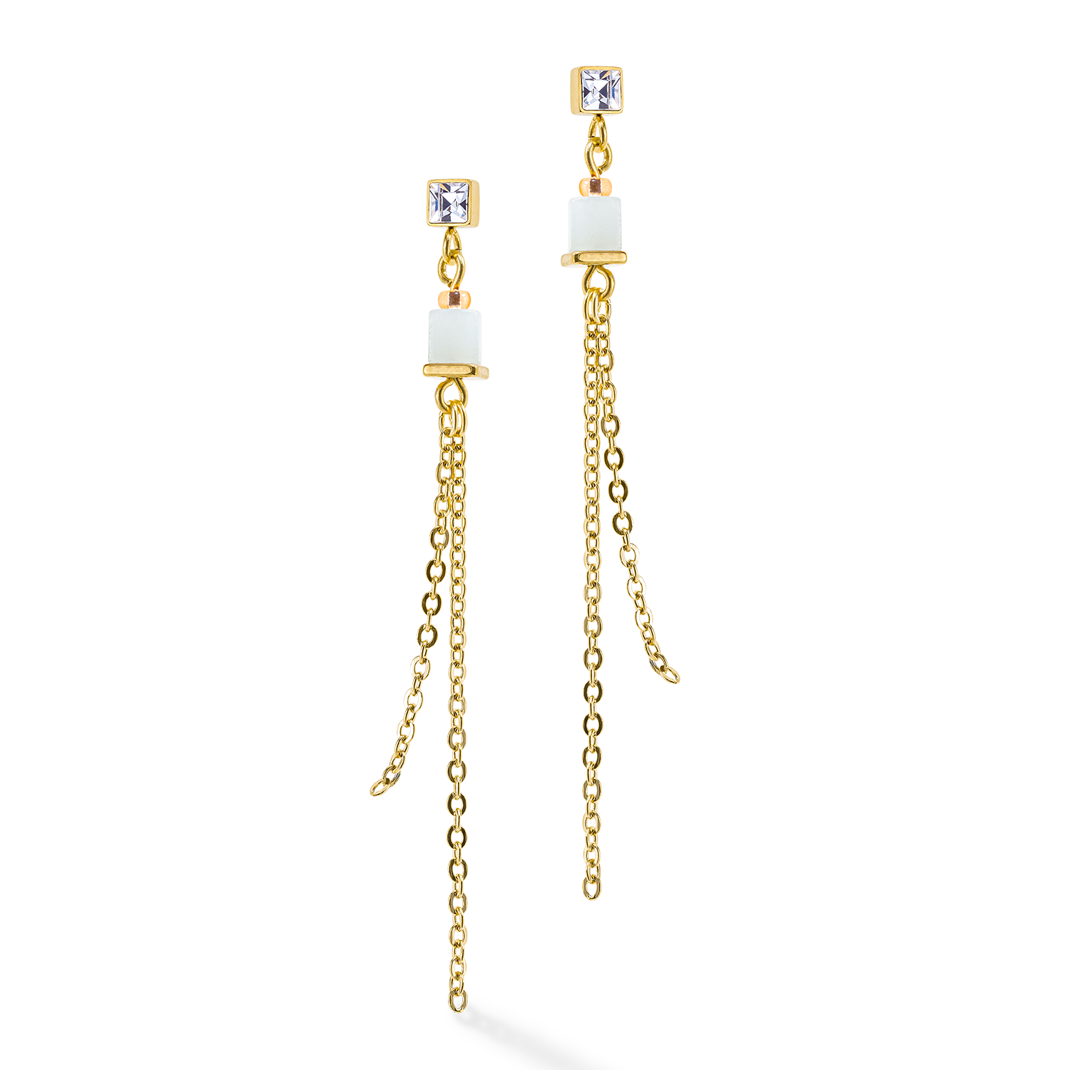 GeoCUBE® Precious & Slider Closure Ohrringe gold multicolor pastell