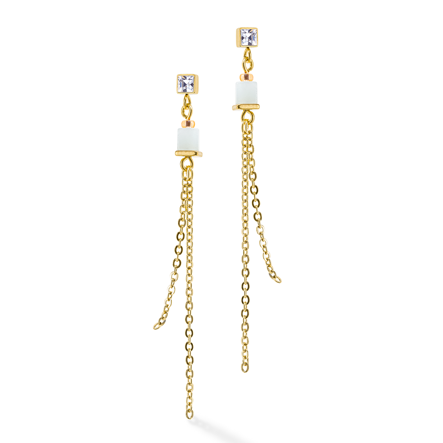 GeoCUBE® Precious & Slider Closure Ohrringe gold multicolor pastell