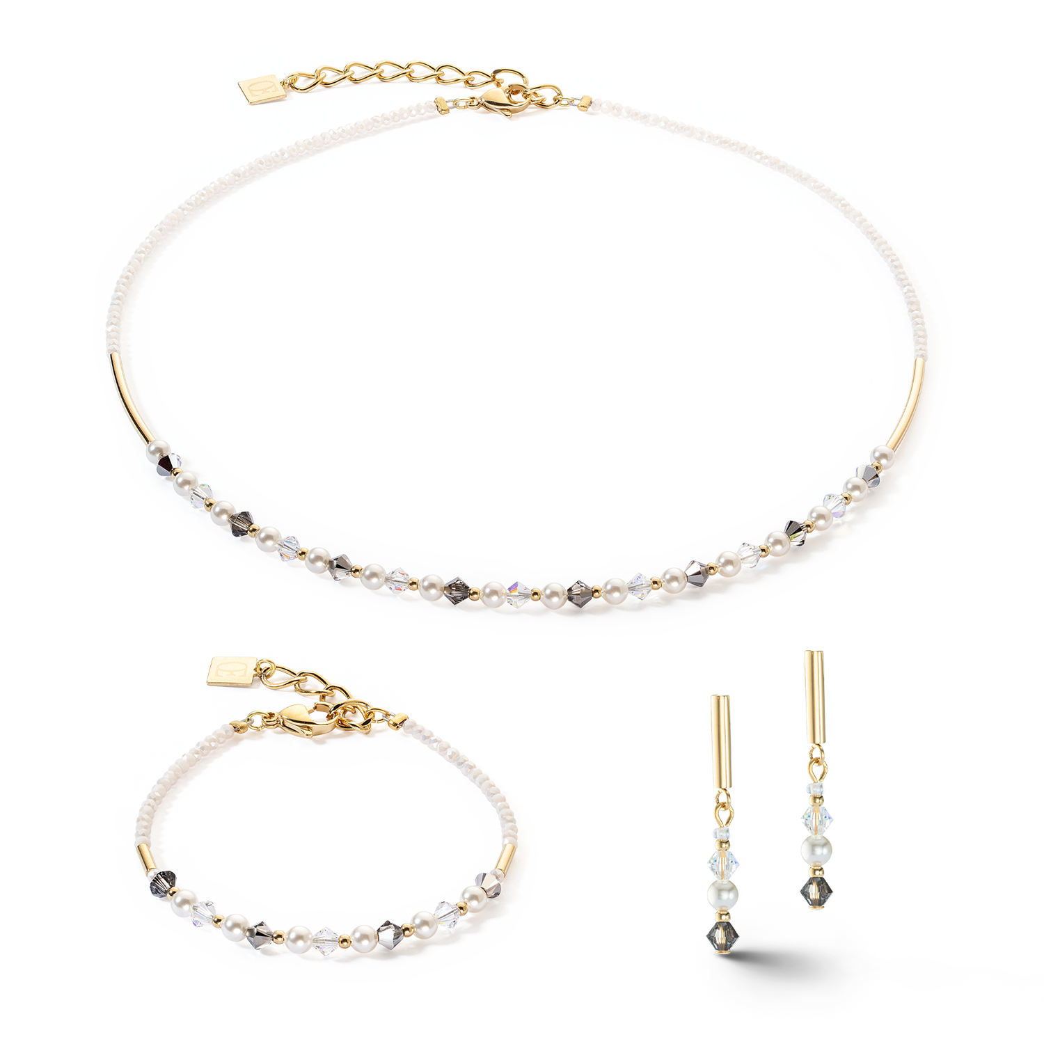 Princess Pearls Halskette grau-kristall