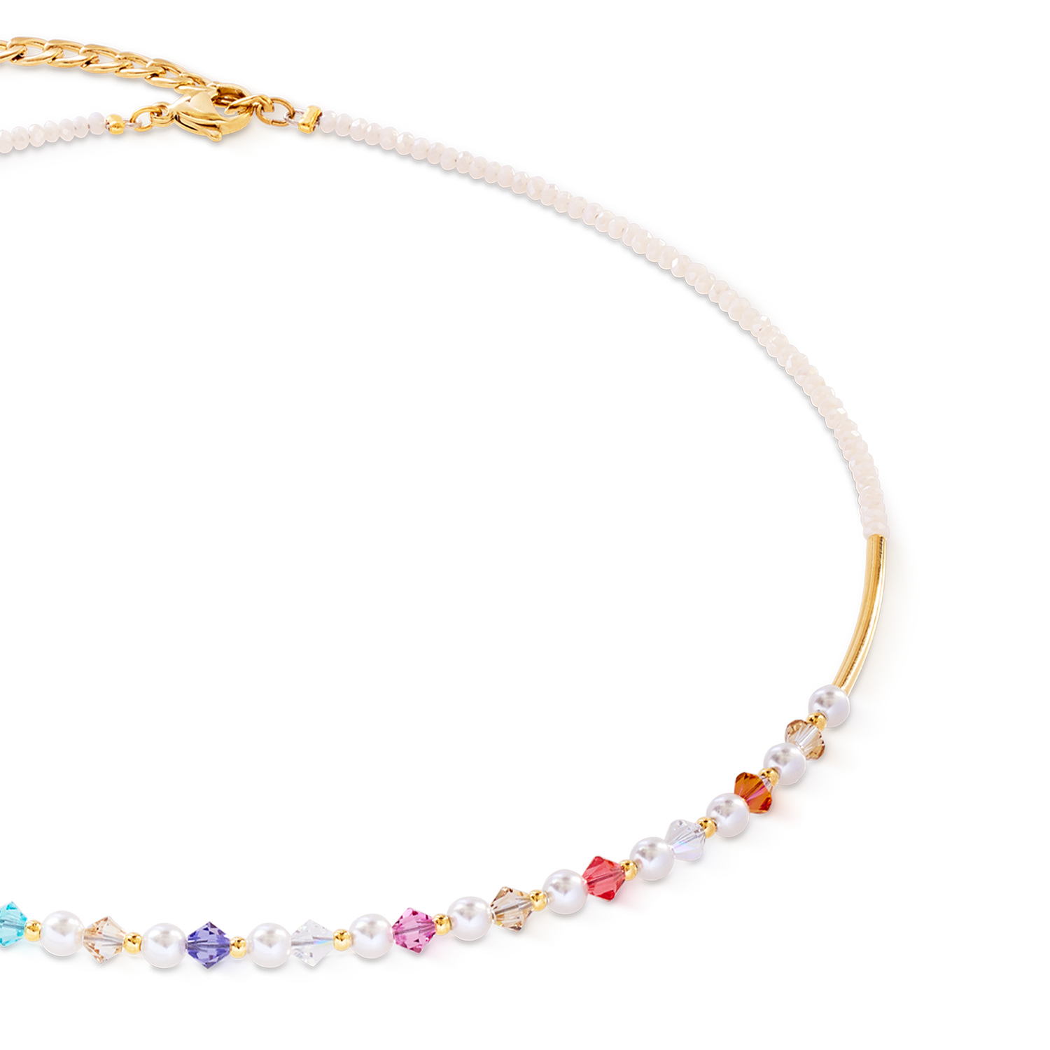 Princess Pearls Halskette gold rainbow von COEUR DE LION – Detailaufnahme