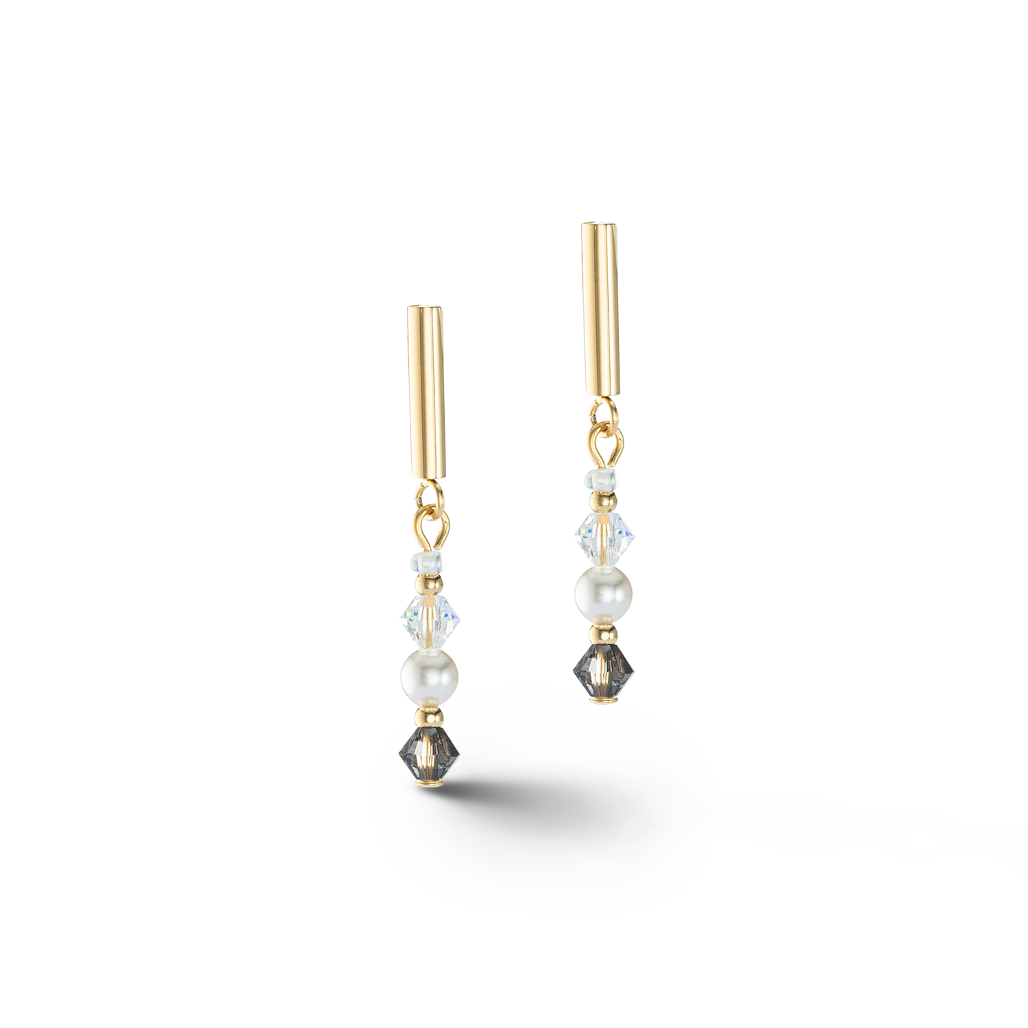 Princess Pearls Ohrringe grau-kristall