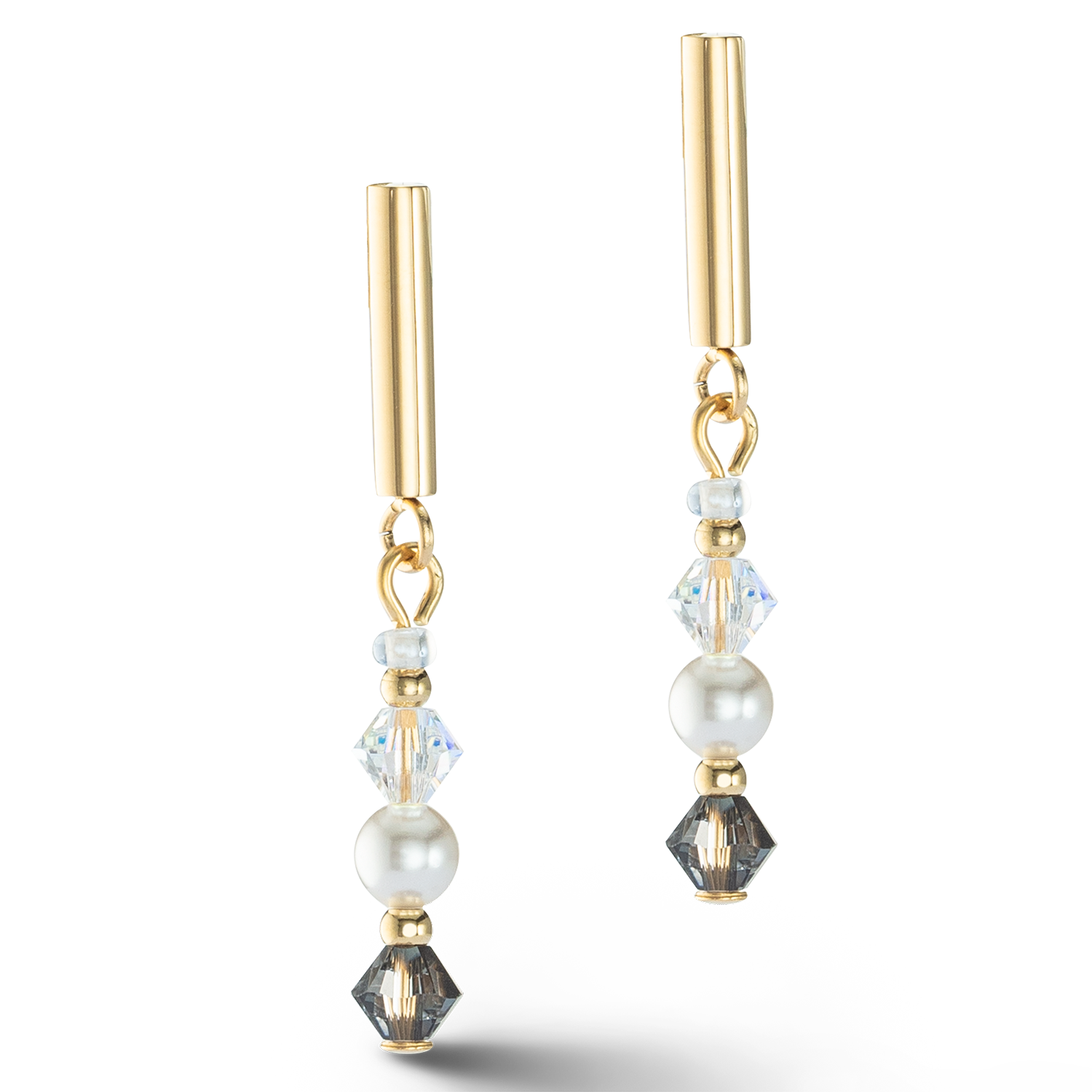 Princess Pearls Ohrringe grau-kristall