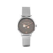 Uhr Rund Cool Grey Milanaise Edelstahl von COEUR DE LION