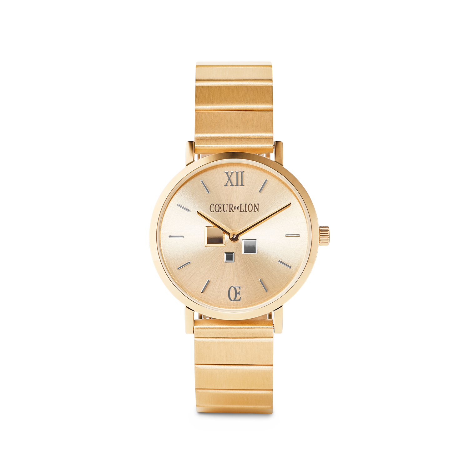 Uhr Rund Gold Sunray Monochrome Edelstahl Gold von COEUR DE LION