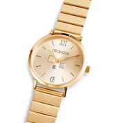 Uhr Rund Gold Sunray Monochrome Edelstahl Gold von COEUR DE LION – im Set mit passenden Schmuckstücken