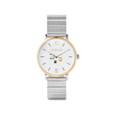 Uhr Rund Brilliant White Bicolor Edelstahl Silber