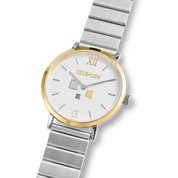 Uhr Rund Brilliant White Bicolor Edelstahl Silber von COEUR DE LION – im Set mit passenden Schmuckstücken