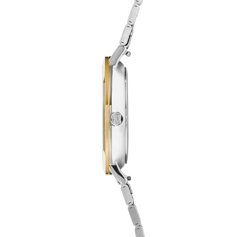 Uhr Rund Brilliant White Bicolor Edelstahl Silber