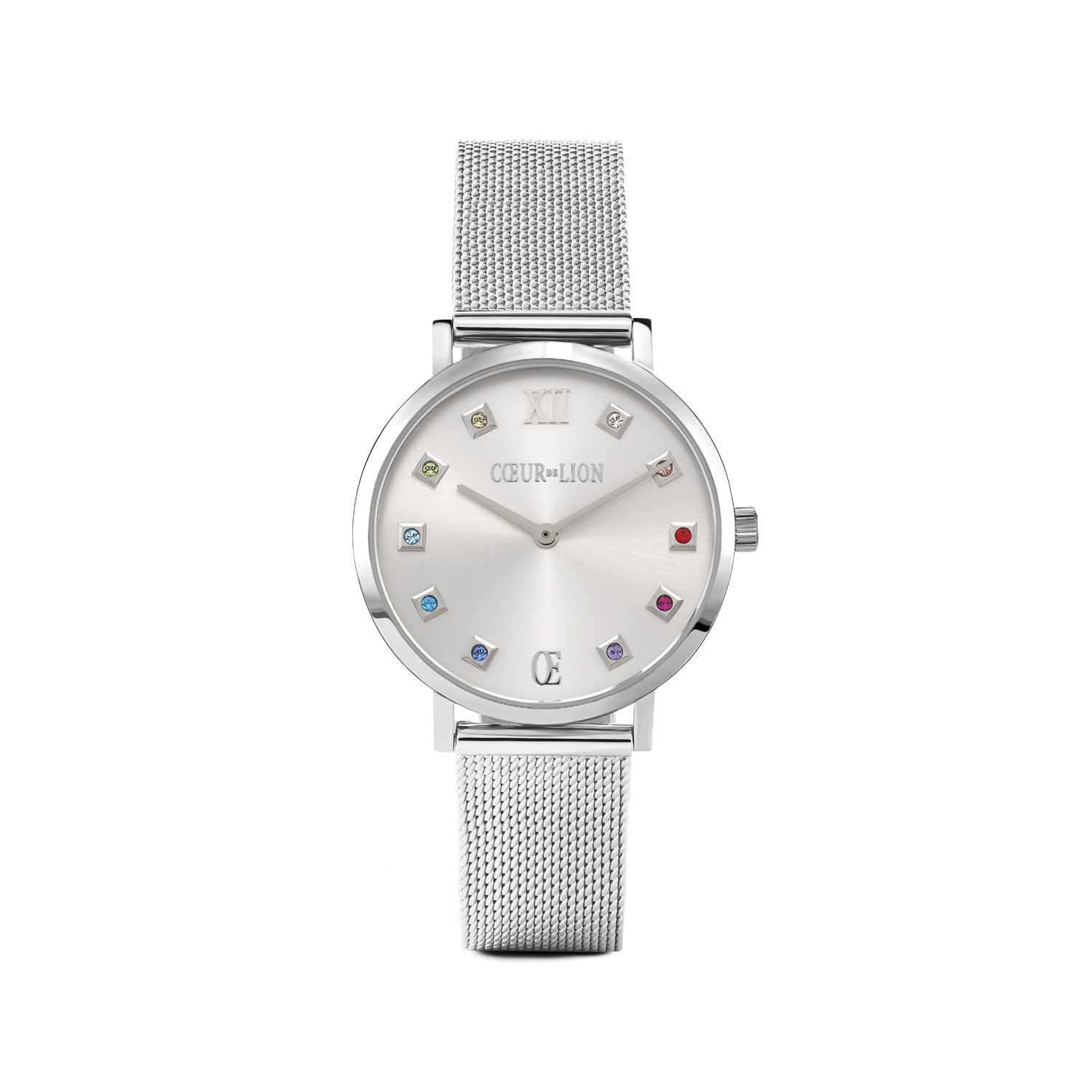 Uhr Rund Silver Sunray Milanaise Edelstahl