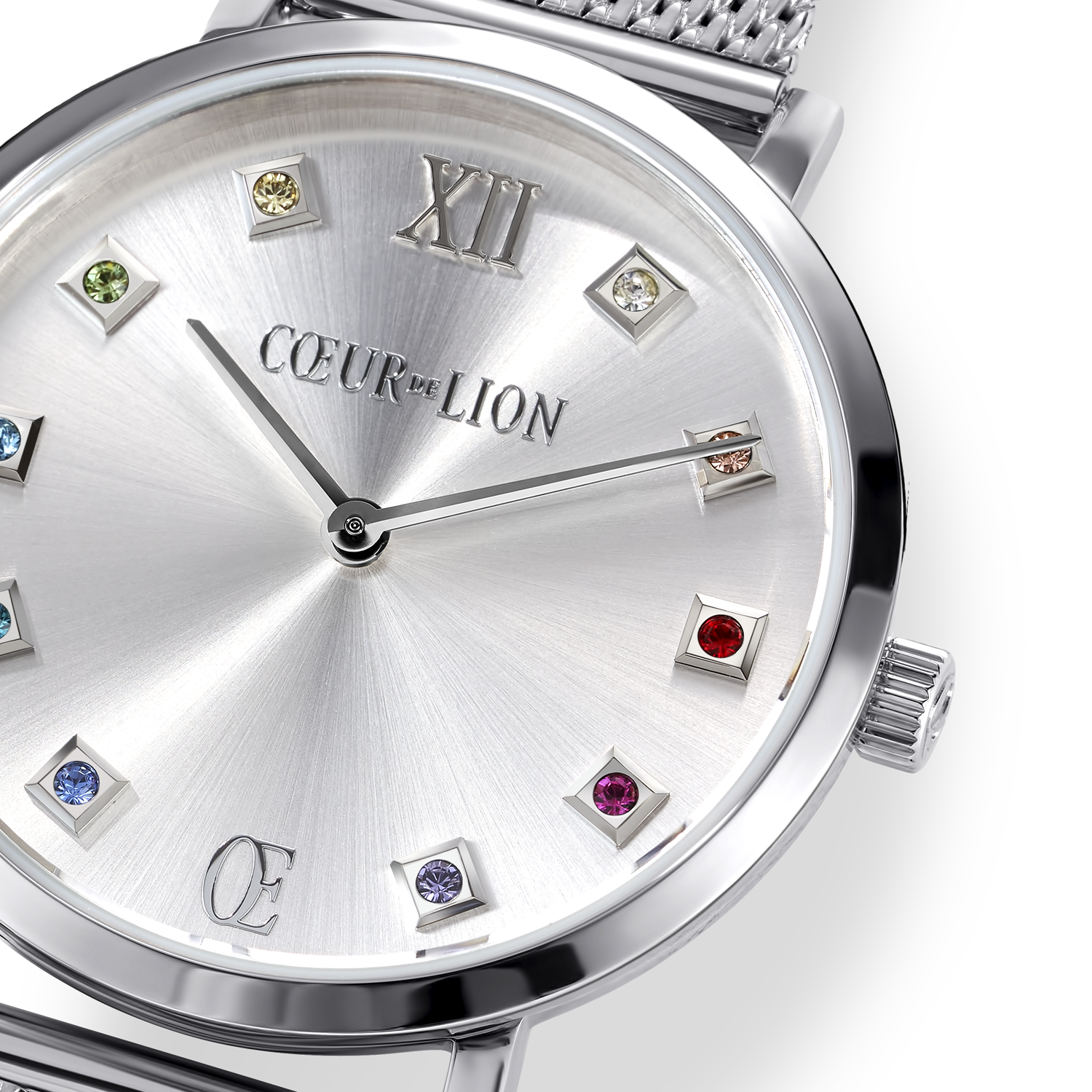 Uhr Rund Silver Sunray Milanaise Edelstahl