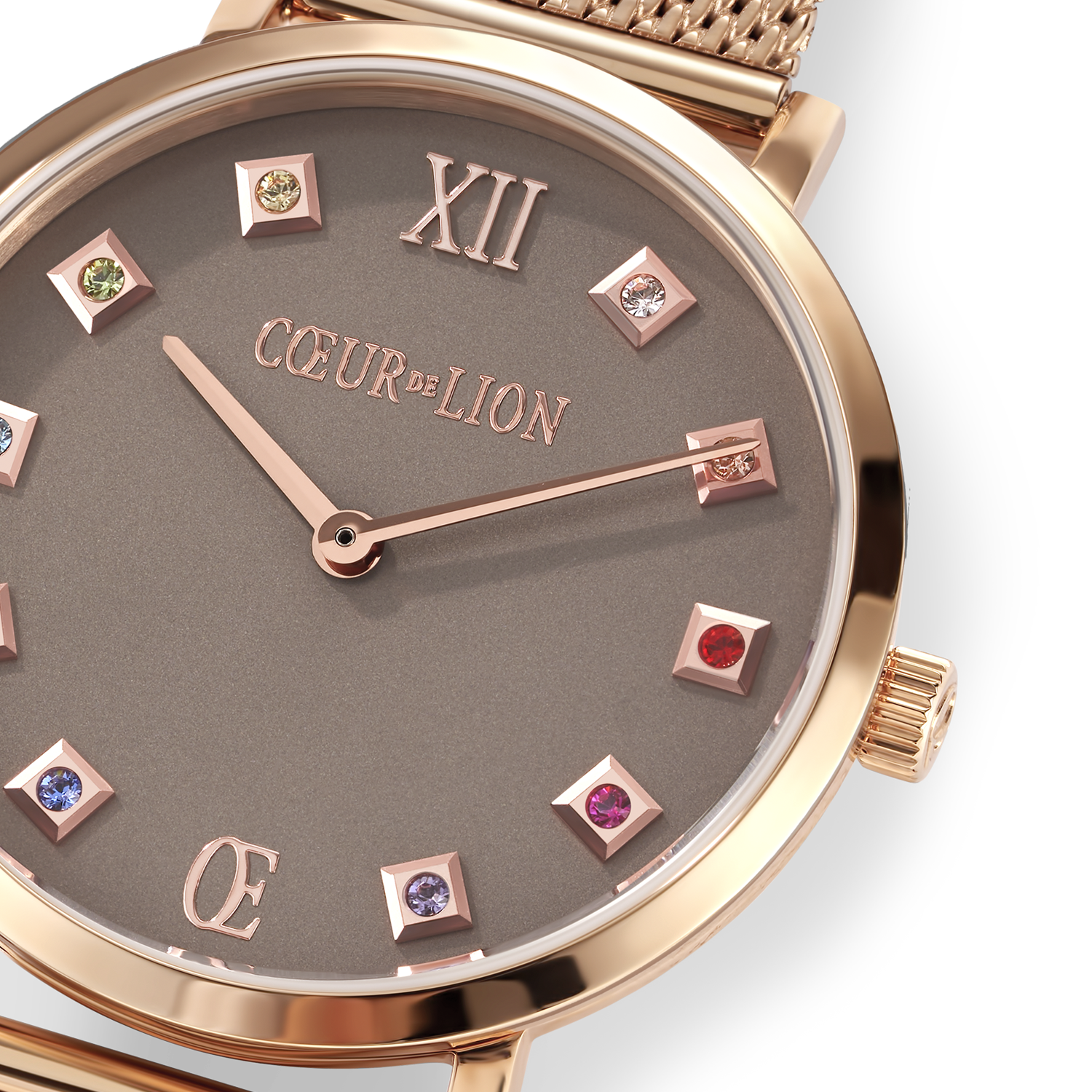 Uhr Rund Mocca Matt Milanaise Edelstahl Rosegold