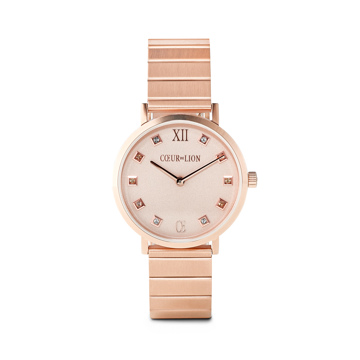 Uhr Rund Roségold Matt Monochrome Edelstahl Roségold