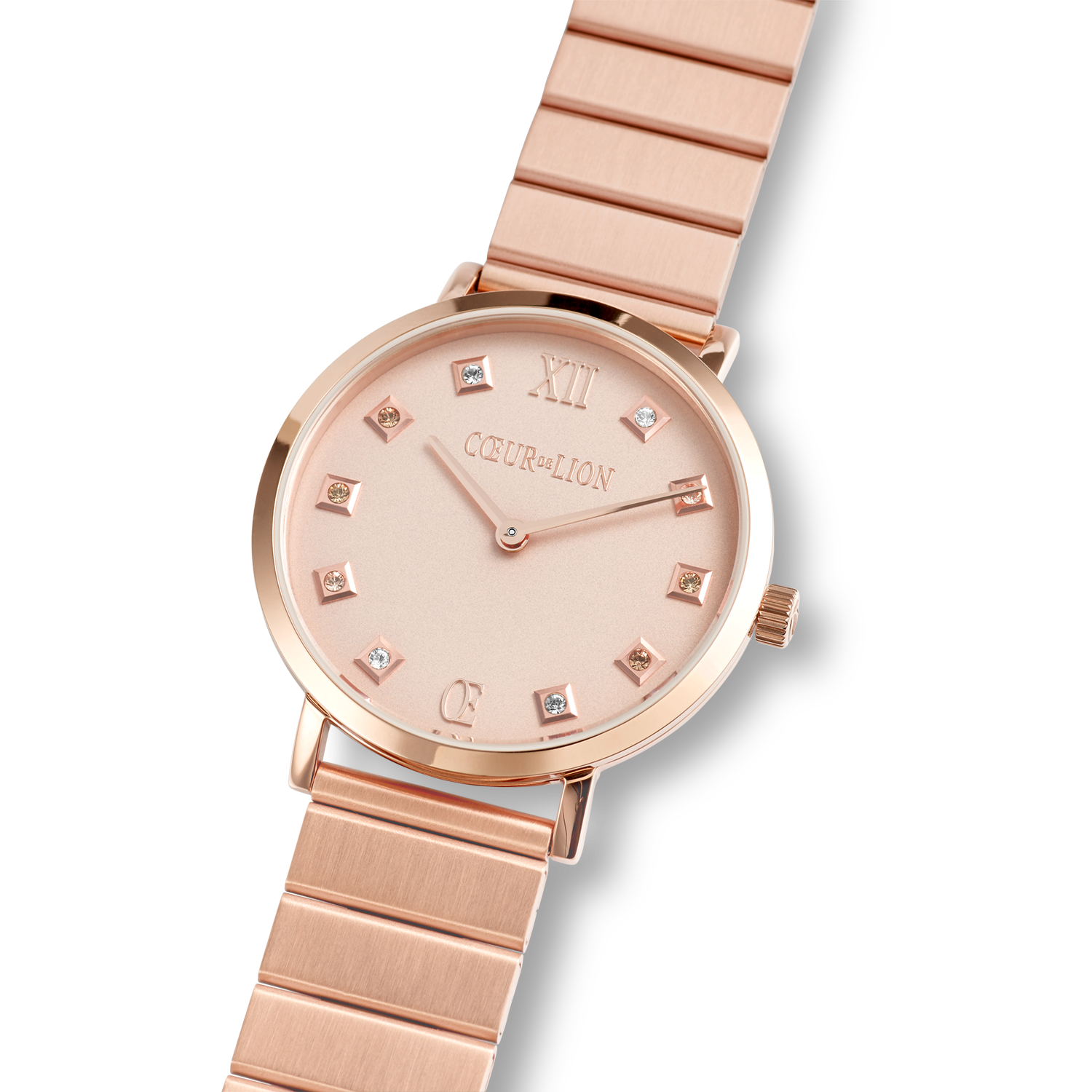 Uhr Rund Roségold Matt Monochrome Edelstahl Roségold
