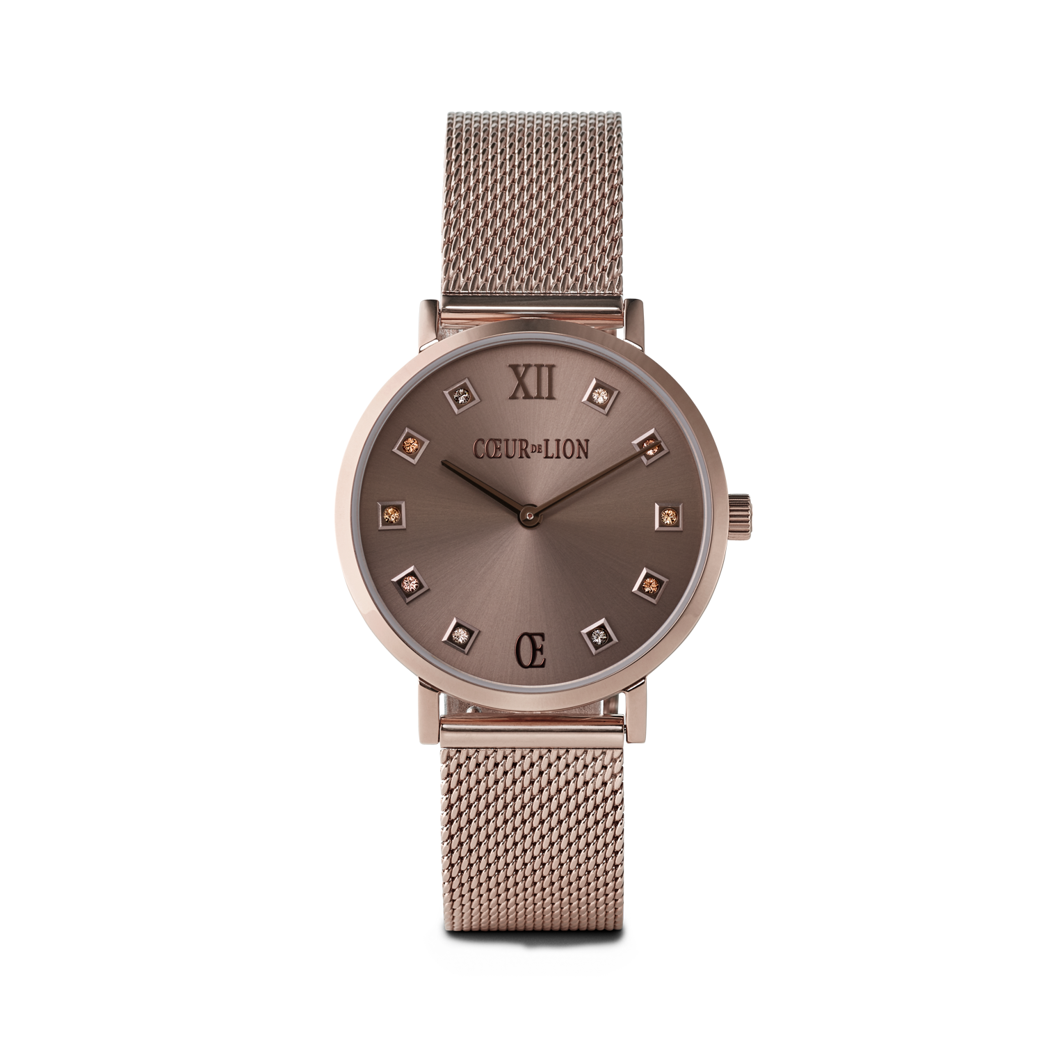 Uhr Rund Champagne Sunray Milanaise Edelstahl Champagne