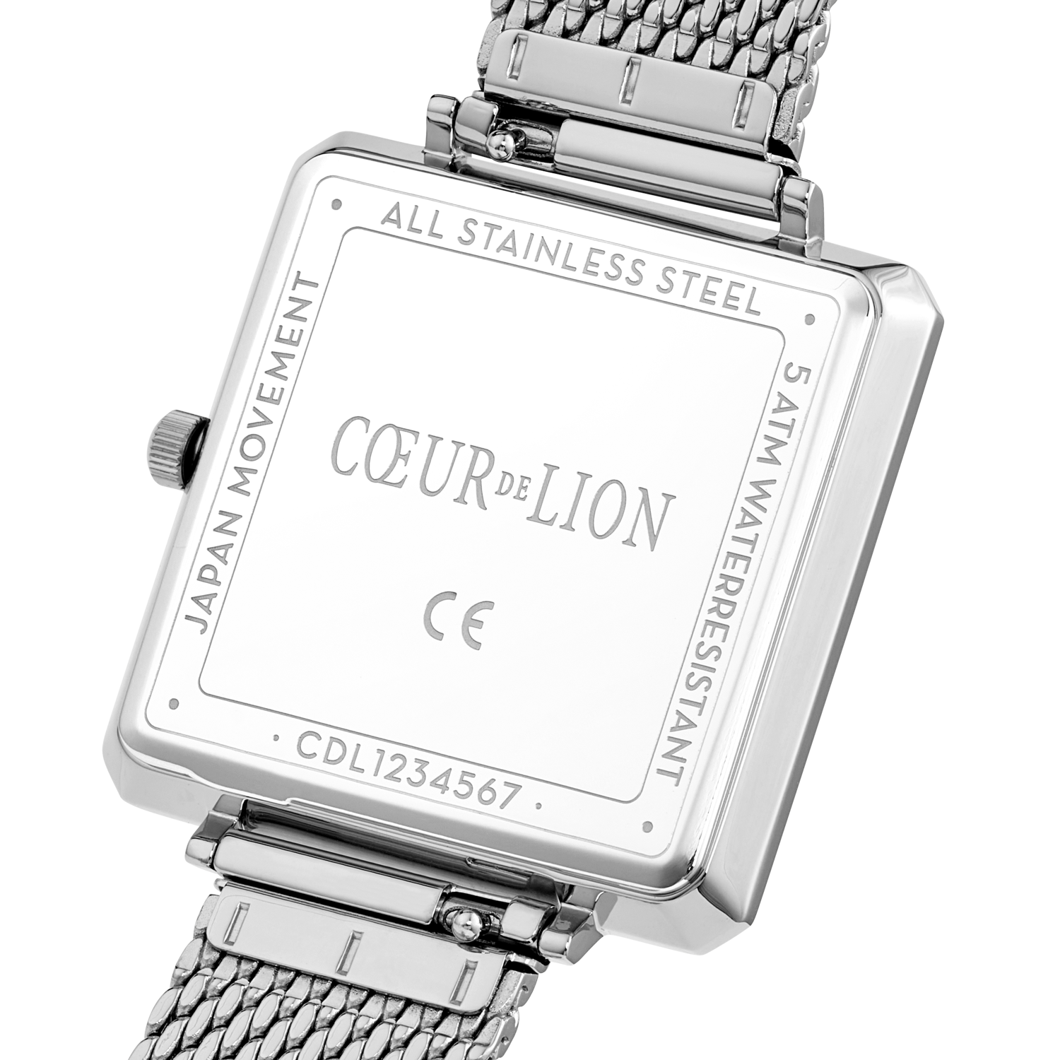 Uhr Iconic Square Graphite Sunray Milanaise Edelstahl