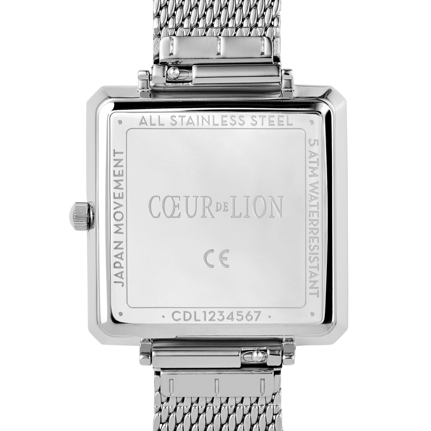 Uhr Iconic Square Graphite Sunray Milanaise Edelstahl