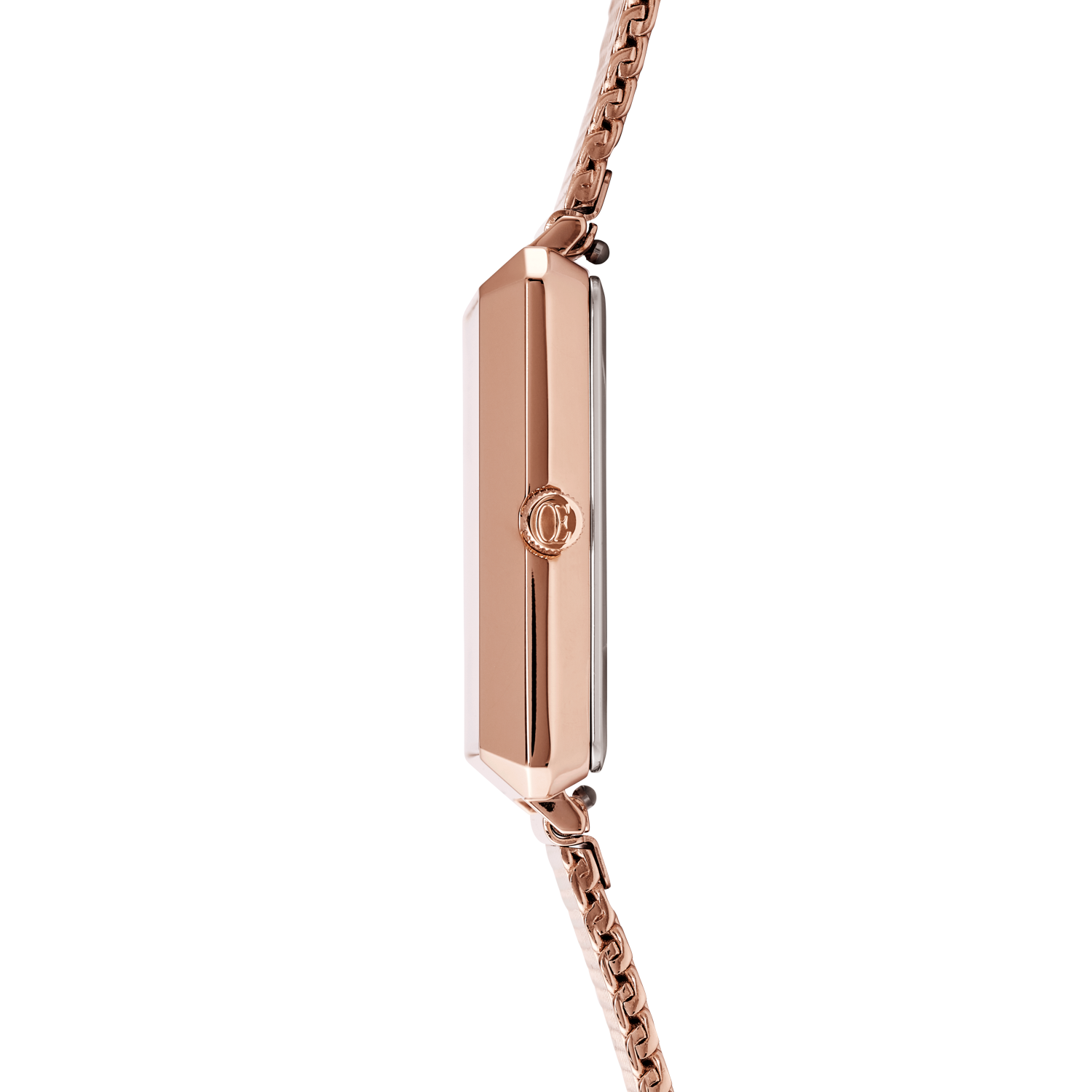 Uhr Iconic Square Mocca Sunray Milanaise Edelstahl Rosegold