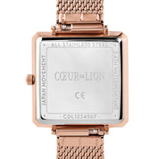 Uhr Iconic Square Mocca Sunray Milanaise Edelstahl Rosegold