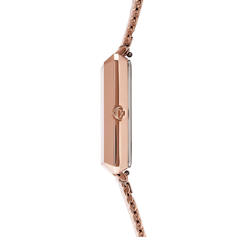 Uhr Iconic Square Mocca Sunray Milanaise Edelstahl Rosegold