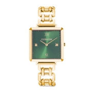 Uhr Iconic Cube Glamorous Green Statement gold von COEUR DE LION