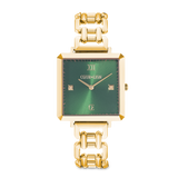 Uhr Iconic Cube Glamorous Green Statement gold