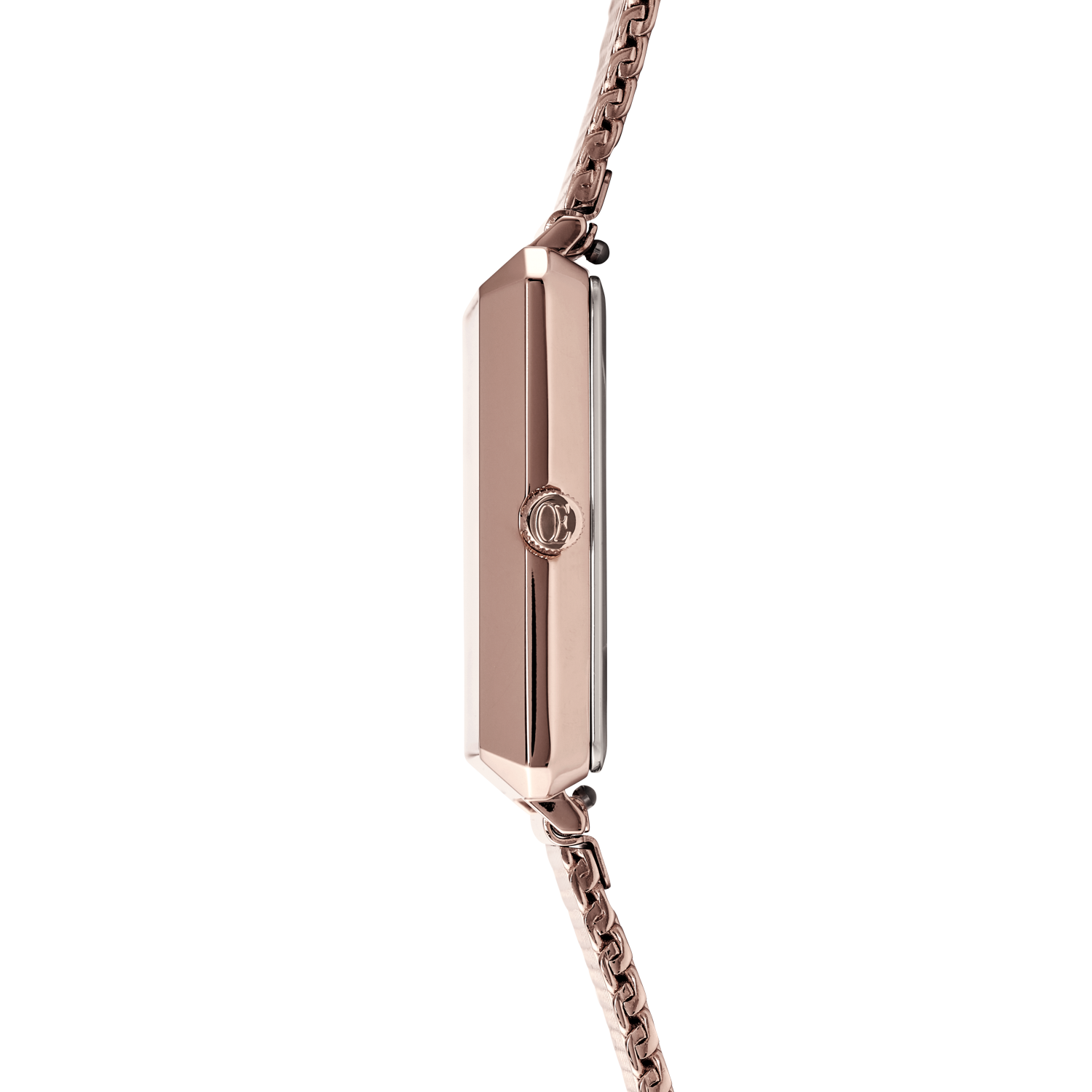 Uhr Iconic Square Brilliant White Milanaise Edelstahl Champagne