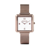 Uhr Iconic Square Brilliant White Milanaise Edelstahl Champagne