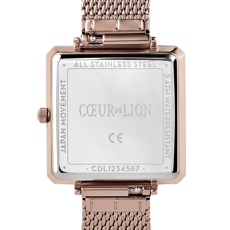 Uhr Iconic Square Brilliant White Milanaise Edelstahl Champagne
