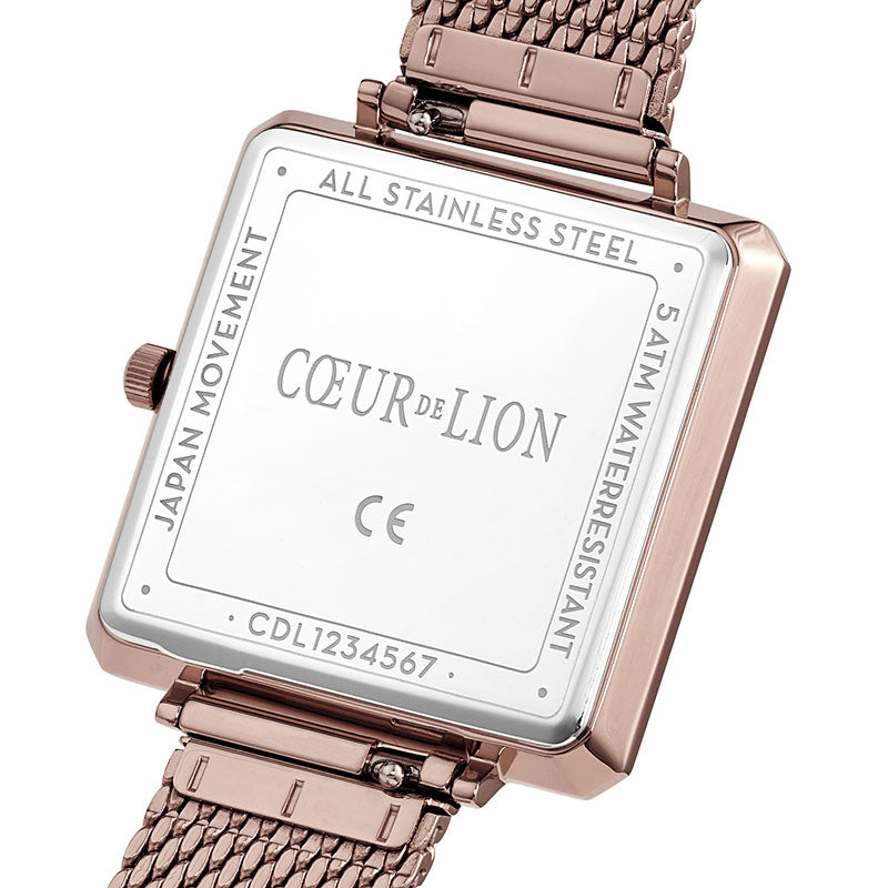 Uhr Iconic Square Brilliant White Milanaise Edelstahl Champagne