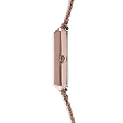 Uhr Iconic Square Brilliant White Milanaise Edelstahl Champagne