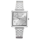 Uhr Iconic Square Elegant Monochrome Silver Edelstahl