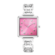 Uhr Iconic Cube Viva Magenta Statement silber von COEUR DE LION