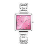 Uhr Iconic Cube Viva Magenta Statement silber
