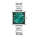 Uhr Iconic Cube Turquoise Glaze Statement silber