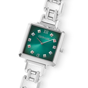 Uhr Iconic Cube Turquoise Glaze Statement silber von COEUR DE LION – im Set mit passenden Schmuckstücken