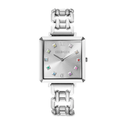 Uhr Iconic Cube Classic Rainbow Statement silber von COEUR DE LION