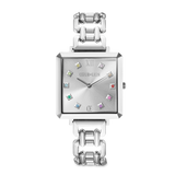 Uhr Iconic Cube Classic Rainbow Statement silber
