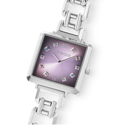 Uhr Iconic Cube Orchid Ice Statement silber von COEUR DE LION – im Set mit passenden Schmuckstücken
