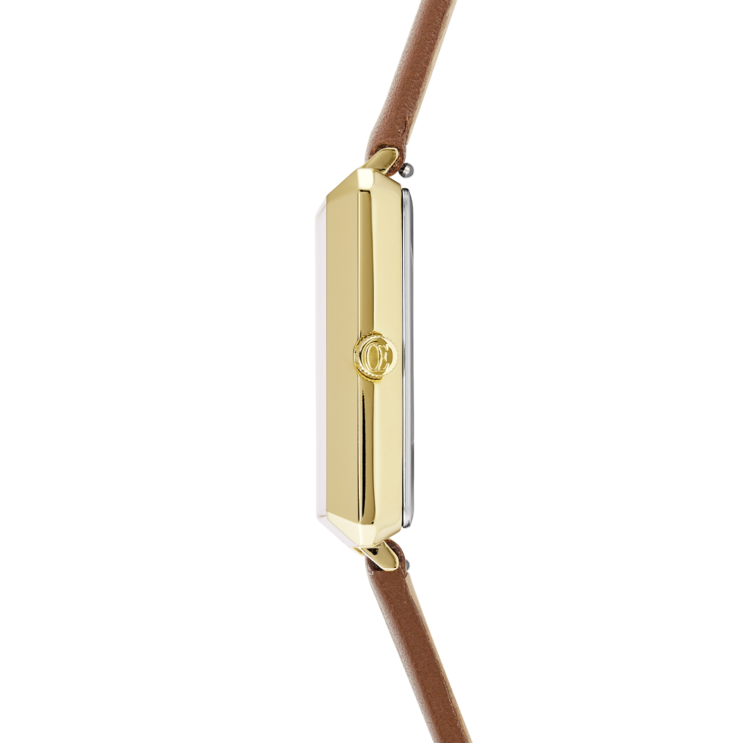 Uhr Iconic Square Gold White Sunray Armband Leder Classy Braun
