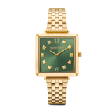 Uhr Iconic Square Glamorous Green Edelstahl Gold