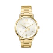 Uhr Rund Statement Unisex White Sunray Edelstahl Frosted Gold von COEUR DE LION
