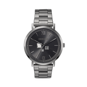 Uhr Rund Statement Unisex Anthrazit Sunray Edelstahl Light Gun Metal von COEUR DE LION